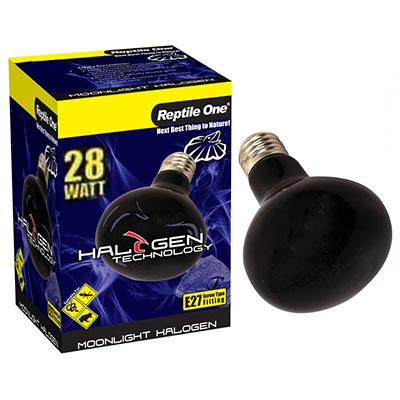 Reptile One Halogen Moonlight Heat Lamp Kit w/ Ceramic Dome Reflector 28W (2pc)