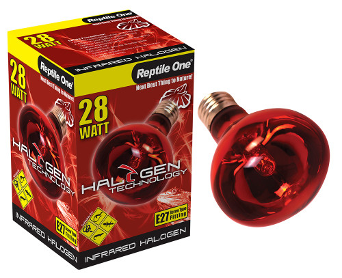 Reptile One Halogen Infrared Heat Lamp Kit w/ Ceramic Dome Reflector 28W (2pc)