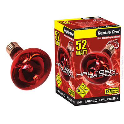 Reptile One Halogen Infrared Heat Lamp Kit w/ Ceramic Dome Reflector 52W (2pc)