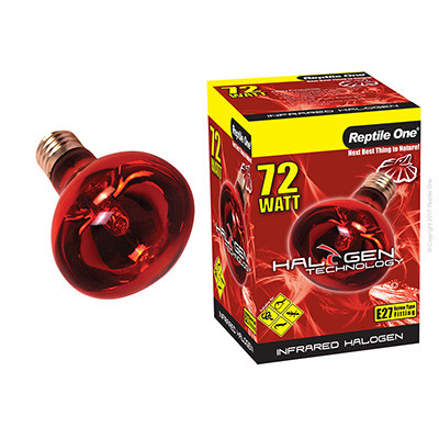 Reptile One Halogen Infrared Heat Lamp Kit w/ Ceramic Dome Reflector 72W (2pc)