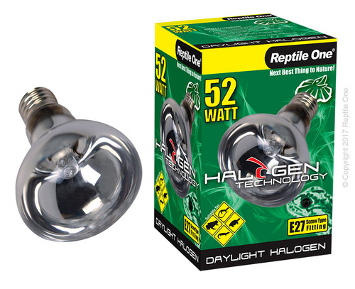 Reptile One Halogen Daylight Heat Lamp Kit w/ Ceramic Dome Reflector 52W (2pc)