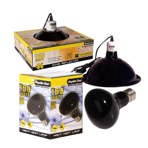 Reptile One Night Heat Lamp Kit w/ Ceramic Dome Reflector 150W (2pc)