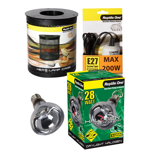 Reptile One Halogen Daylight Heat Lamp Kit 28W (3pc)