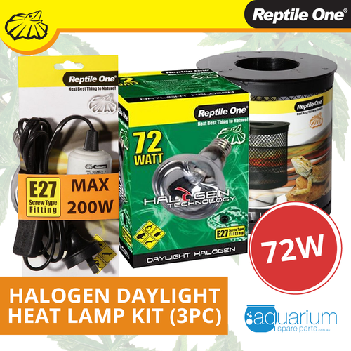 Reptile One Halogen Daylight Heat Lamp Kit 72W (3pc)
