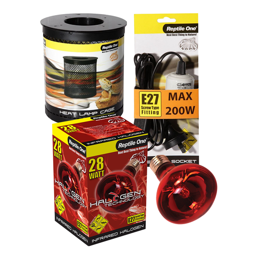Reptile One Halogen Infrared Heat Lamp Kit 28W (3pc)