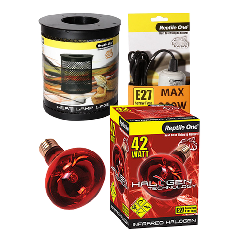 Reptile One Halogen Infrared Heat Lamp Kit 42W (3pc)