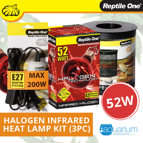 Reptile One Halogen Infrared Heat Lamp Kit 52W (3pc)