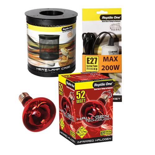 Reptile One Halogen Infrared Heat Lamp Kit 52W (3pc)