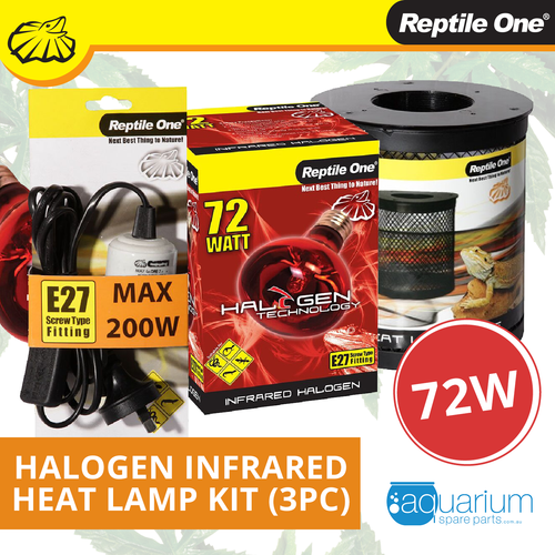 Reptile One Halogen Infrared Heat Lamp Kit 72W (3pc)