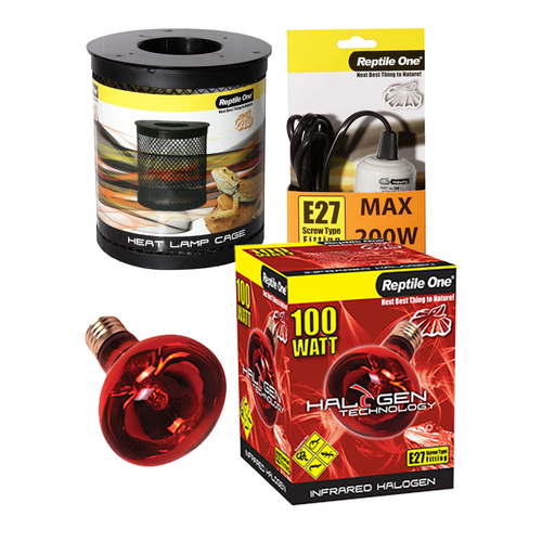 Reptile One Halogen Infrared Heat Lamp Kit 100W (3pc)