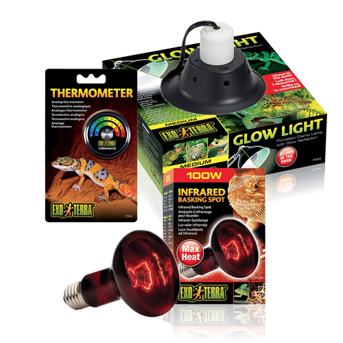 Exo Terra Heat Glo Infrared Heat Lamp Kit 100W (3pc)