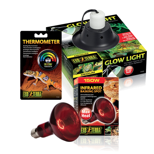Exo Terra Heat Glo Infrared Heat Lamp Kit 150W (3pc)