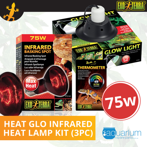 Exo Terra Heat Glo Infrared Heat Lamp Kit 75W (3pc)