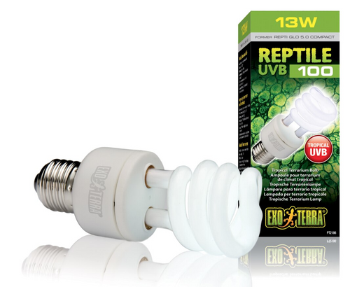 Exo Terra Reptile UVB 100 (Repti Glo 5.0 Compact Fluorescent) Kit 13W (3pc)