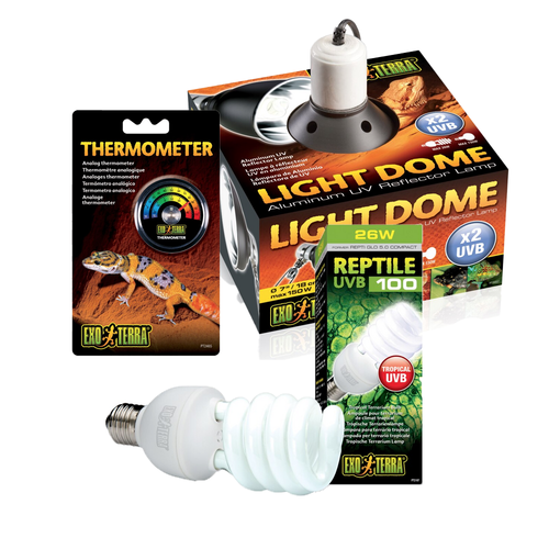 Exo Terra Reptile UVB 100 (Repti Glo 5.0 Compact Fluorescent) Kit 25W (3pc)