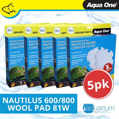 Aqua One Nautilus 600/800 Wool Pad (2pc) 81w BULK BUY 5pk