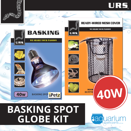 URS Basking Spot Globe 40W Kit w/ Mesh Cover