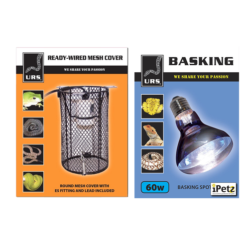 URS Basking Spot Globe 60W Kit w/ Mesh Cover
