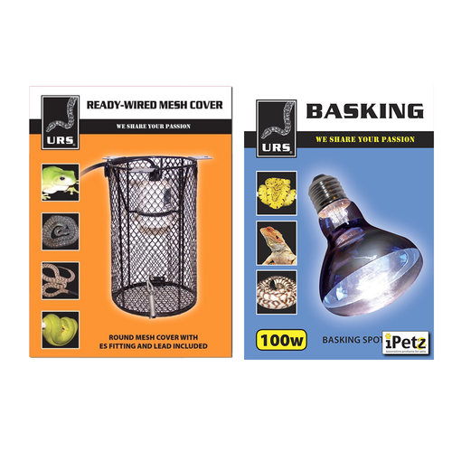 URS Basking Spot Globe 100W Kit w/ Mesh Cover