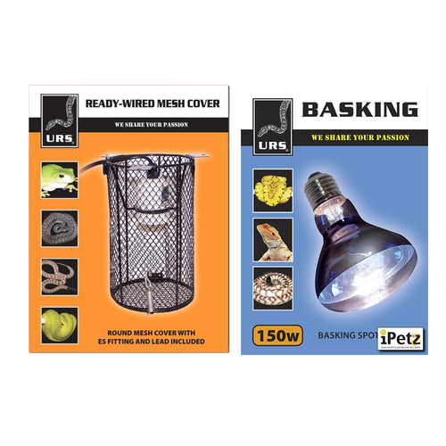 URS Basking Spot Globe 150W Kit w/ Mesh Cover