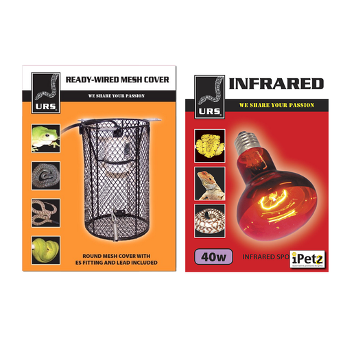 URS Infrared Spot Lamp 40W Kit w/ Mesh Cover