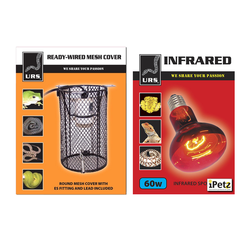 URS Infrared Spot Lamp 60W Kit w/ Mesh Cover