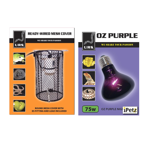 URS OZ Purple Heat Light 75W Kit w/ Mesh Cover