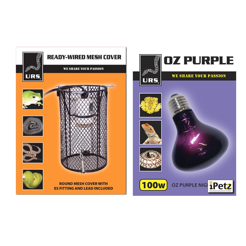 URS OZ Purple Heat Light 100W Kit w/ Mesh Cover