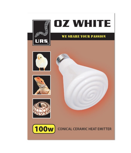 URS OZ White Ceramic Lamp 100W Kit w/ Mesh Cover