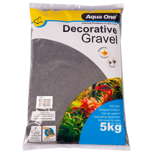 Aqua One Decorative Gravel 5kg Black Silica 1mm (10249)