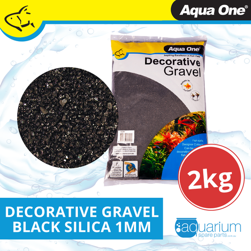 Aqua One Decorative Gravel 2kg Black Silica 1mm (10288)