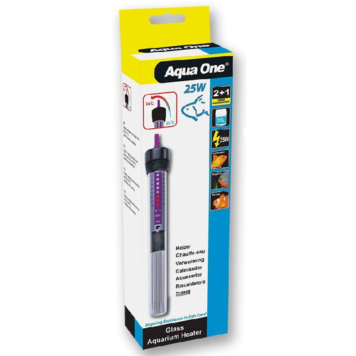 Aqua One Glass Heater 25w 18.5cm Kit (3pk)