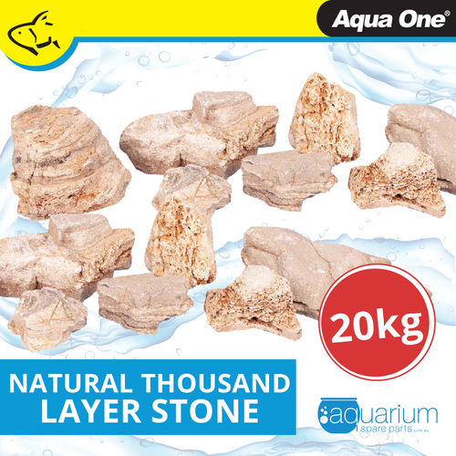 Aqua One Natural Thousand Layer Stone Mixed Sizes 20kg Box (12296)