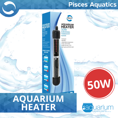 Pisces Aquatics Aquarium Heater 50W (PAH050)