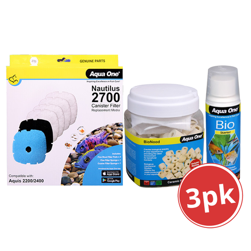 Aqua One Nautilus 2700 & Aquis 2200/2400 Refresh Pack (3pk)