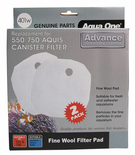 Aqua One Aquis Advance 550/750 Wool Pad (2pk) 401w BULK BUY 5pk