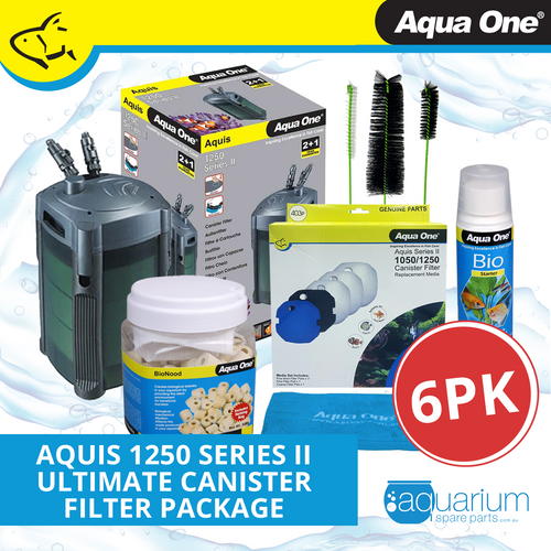 Aqua One Aquis Series II 1250 Ultimate Canister Filter Package (6pk)