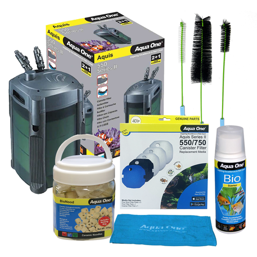 Aqua One Aquis Series II 550 Ultimate Canister Filter Package (6pk)