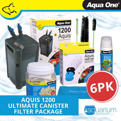 Aqua One Aquis 1200 Ultimate Canister Filter Package (6pk)