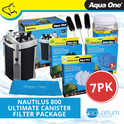 Aqua One Nautilus 800 Ultimate Canister Filter Package (7pk)