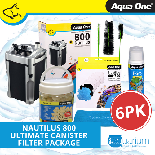 Aqua One Nautilus 800 Ultimate Canister Filter Package (6pk)