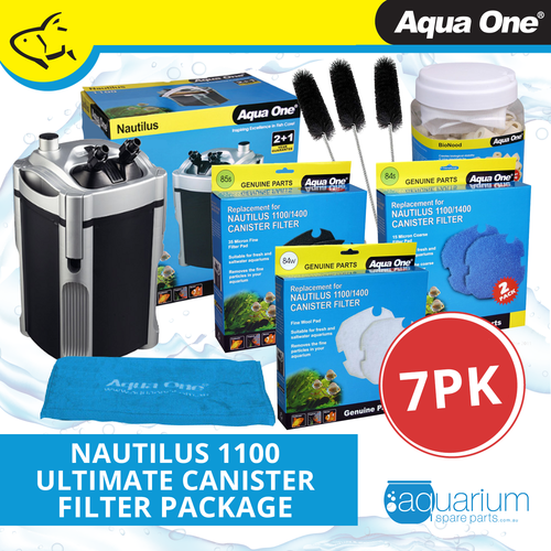 Aqua One Nautilus 1100 Ultimate Canister Filter Package (7pk)