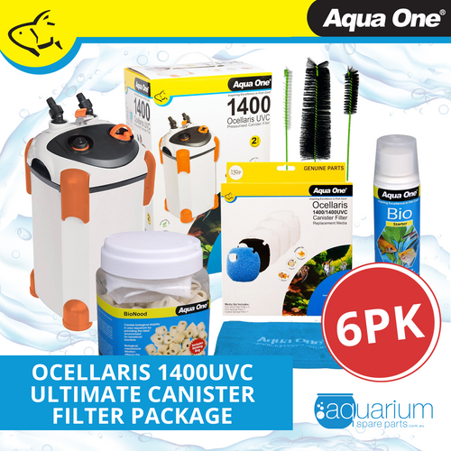 Aqua One Ocellaris 1400UVC Ultimate Canister Filter Package (6pk)