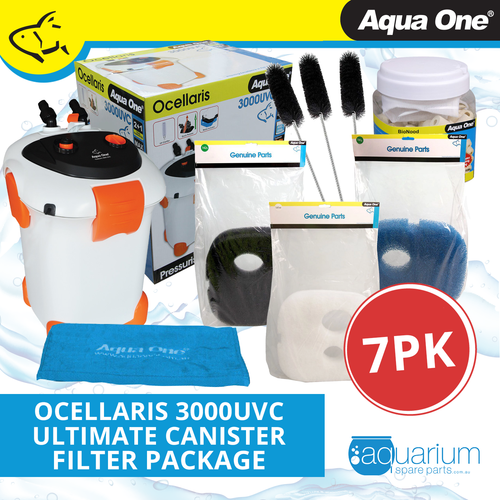 Aqua One Ocellaris 3000UVC Ultimate Canister Filter Package (7pk)