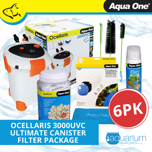 Aqua One Ocellaris 3000UVC Ultimate Canister Filter Package (6pk)