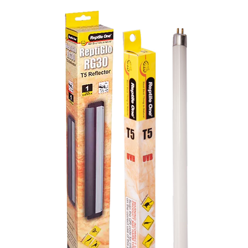 Reptile One ReptiGlo RG30 Reflector & T5 UVB Tube 8W 7% Lighting Bundle (2pk)