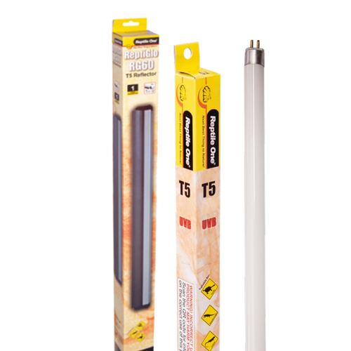 Reptile One ReptiGlo RG60 Reflector & T5 UVB Tube 24W 12% Lighting Bundle (2pk)