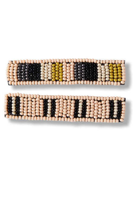 Anna Striped Beaded 2 Pack Hair Clip by Ink + Alloy