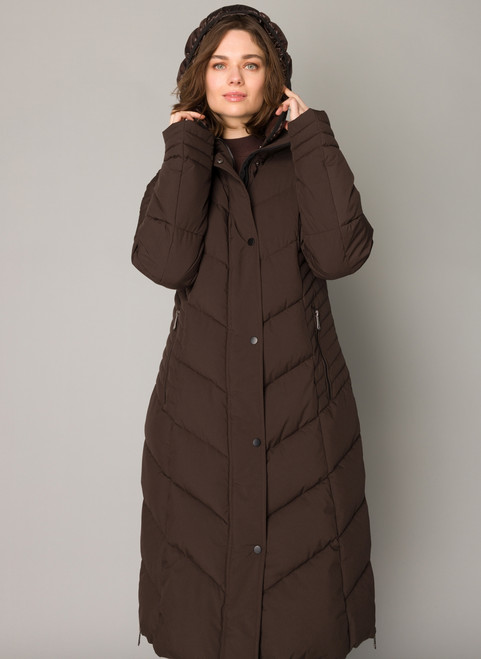 Yest Pimmalee Long Puffer Jacket Chocolate Brown