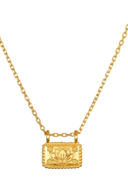 16" Lotus Plate Necklace